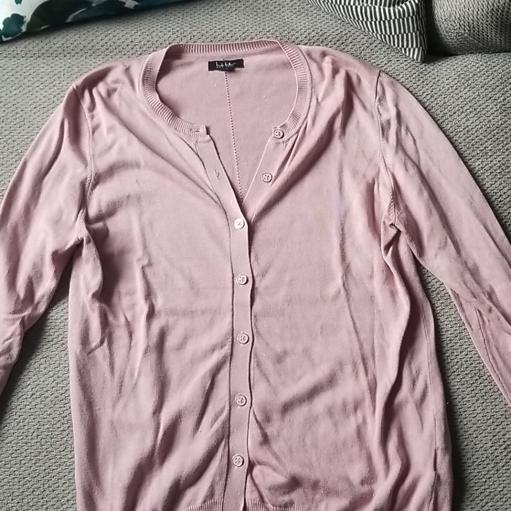 Womens large pink long sleeve cardigan